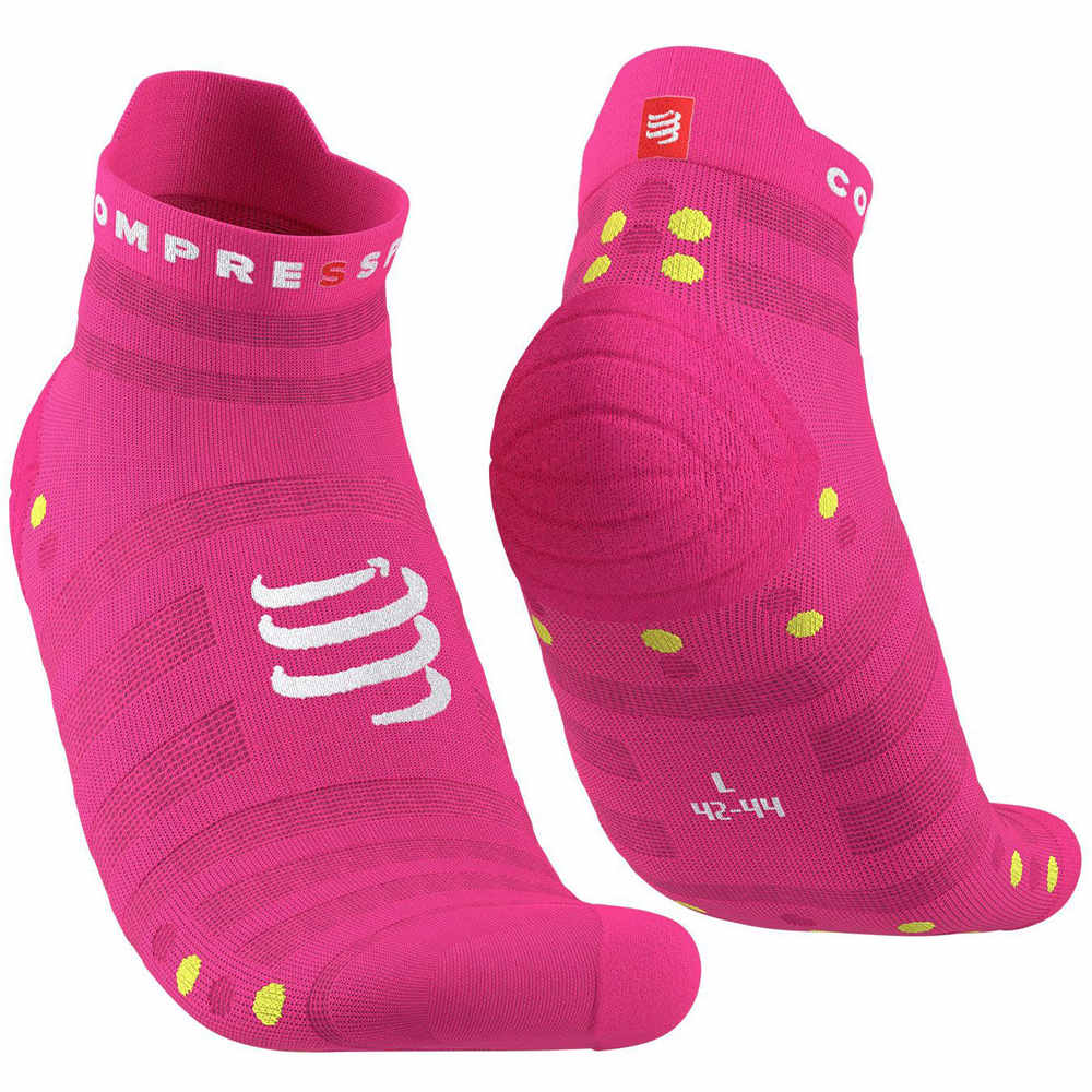 Compressport Pro Racing Socks v4.0 Run Low fluo pink/primerose