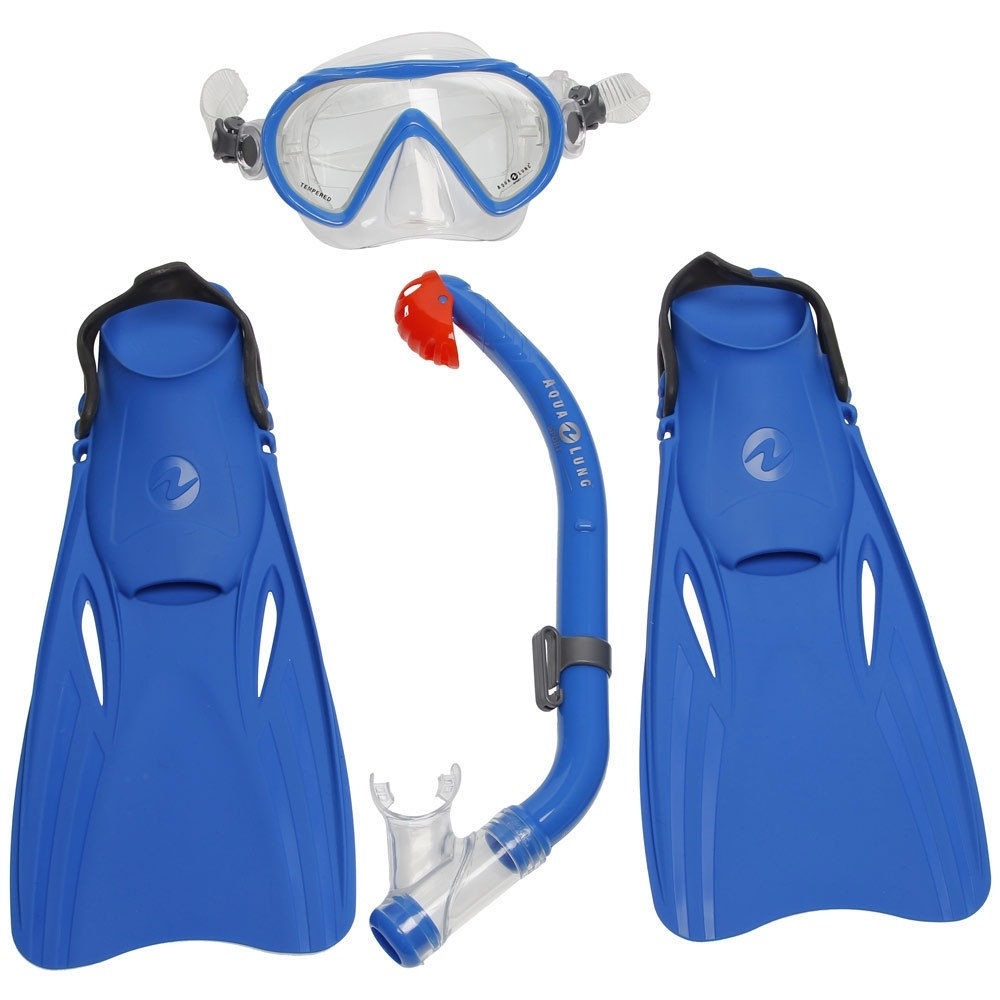 Aqualung kit gafastubo y aletas snorkel niño SET SANTA CRUZ JR L/XL vista frontal