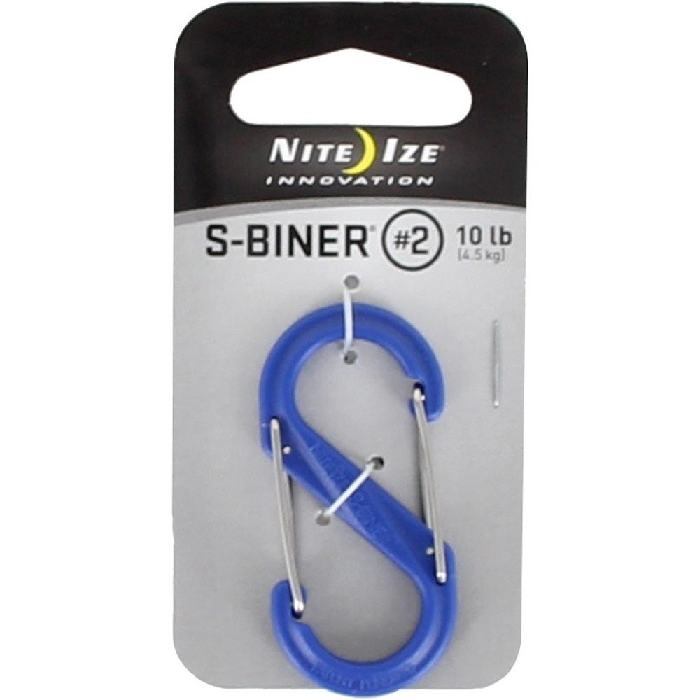 Nite Ize varios montaña Plastic S-Biner 2 - Mosquetn azul 4,5kg vista frontal