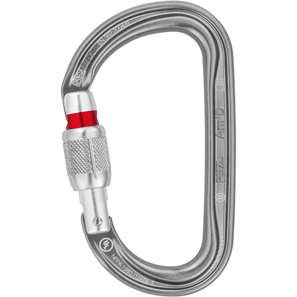 Petzl mosquetón seguridad Am D SCREW-LOCK vista frontal