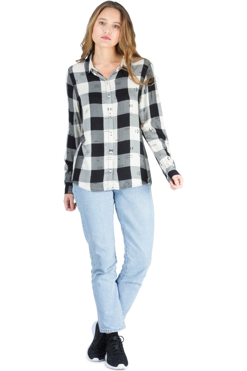 Bench camisa manga larga mujer LIGHT FLANNEL W/ AOP SHIRT vista detalle