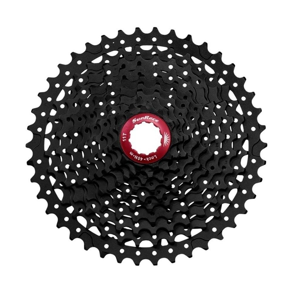 Sun Race cassette mtb CASSETTE 11 VELOCIDADES 11-46 NEGRO vista frontal