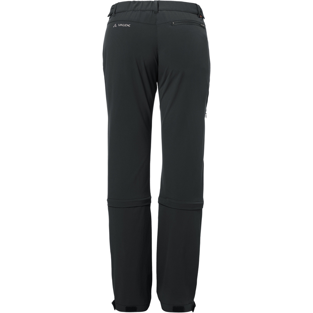 Vaude pantalón montaña mujer Farley Stretch Capri T-Zip II vista trasera