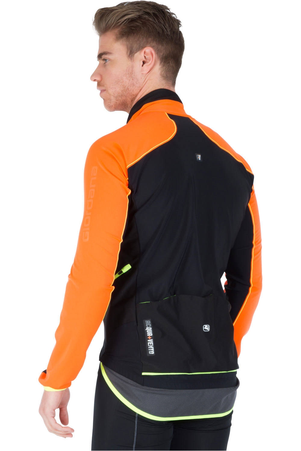 Giordana Chaqueta Invierno Av 200 - Naranja/negro negro cortavientos  ciclismo