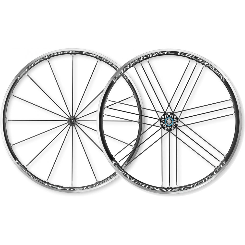 Campagnolo ruedas carretera JUEGO DE RUEDAS SHAMAL ULTRA NEGRO SHIMANO vista frontal