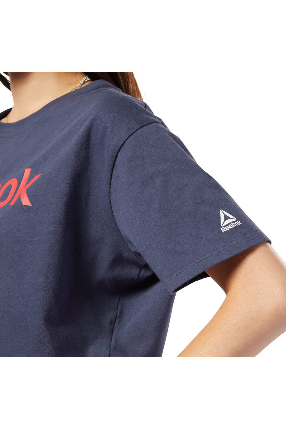 Reebok camiseta manga corta mujer Linear Logo Crop Tee 03