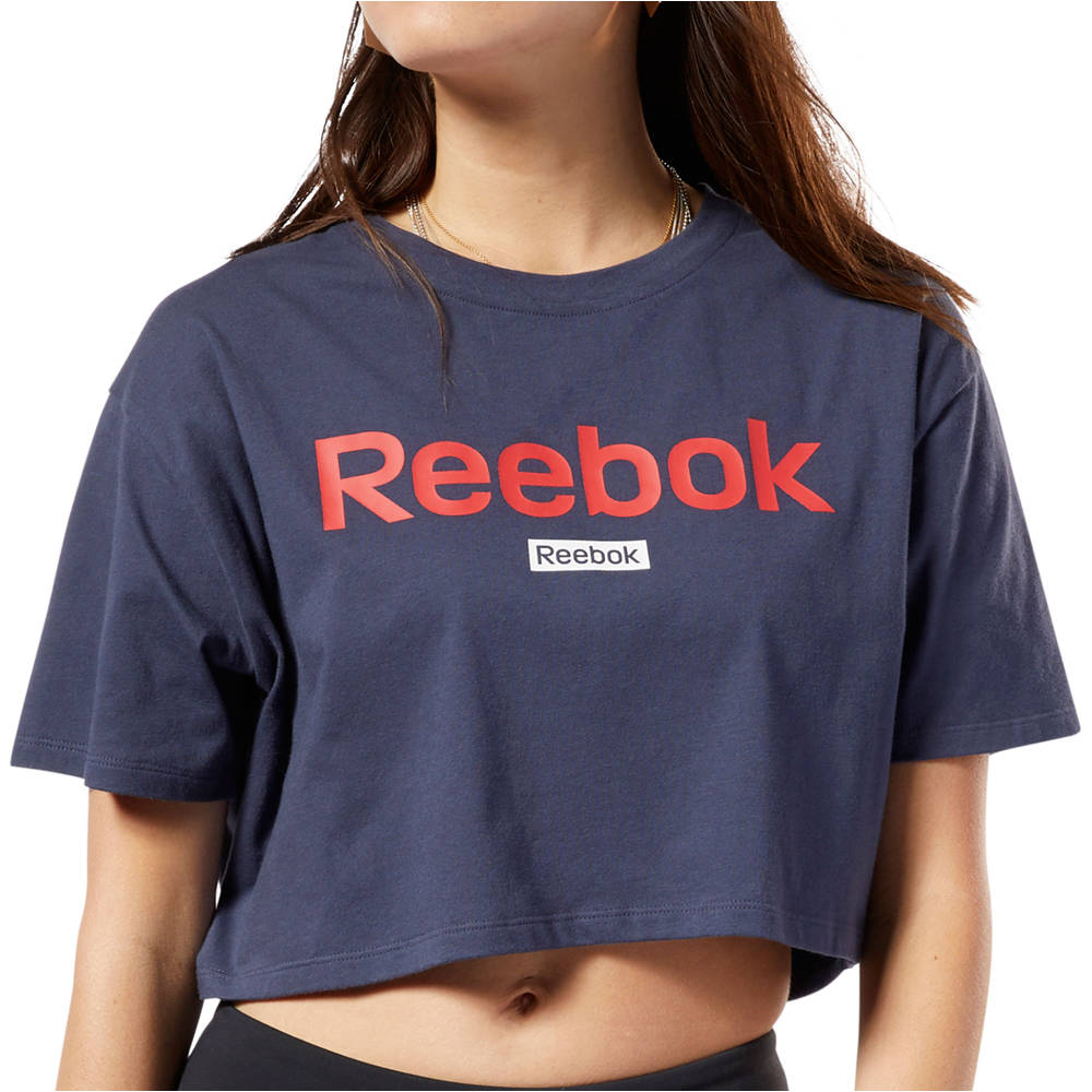 Reebok camiseta manga corta mujer Linear Logo Crop Tee 05