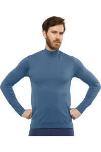 Salomon camisetas trail running manga larga hombre EXPLORE SEAMLESS HALF ZIP M vista frontal