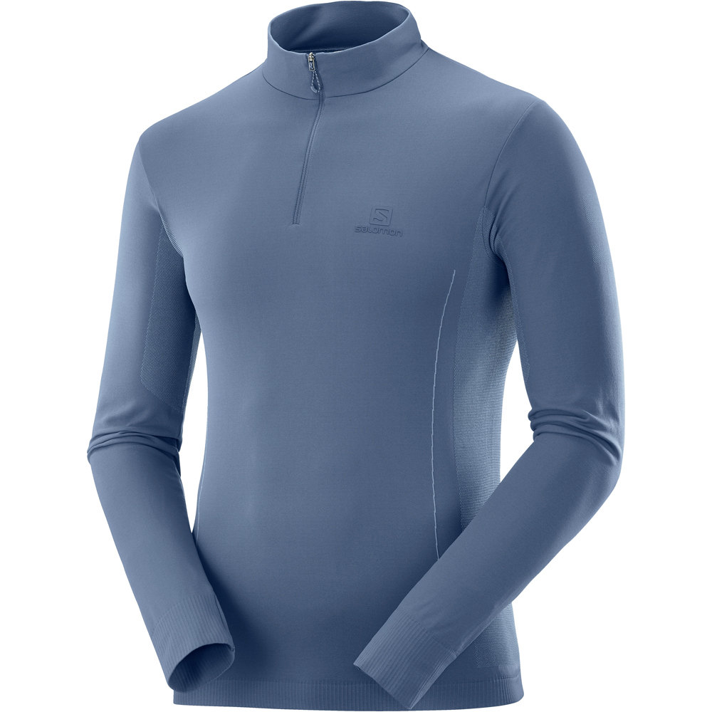 Salomon camisetas trail running manga larga hombre EXPLORE SEAMLESS HALF ZIP M vista detalle