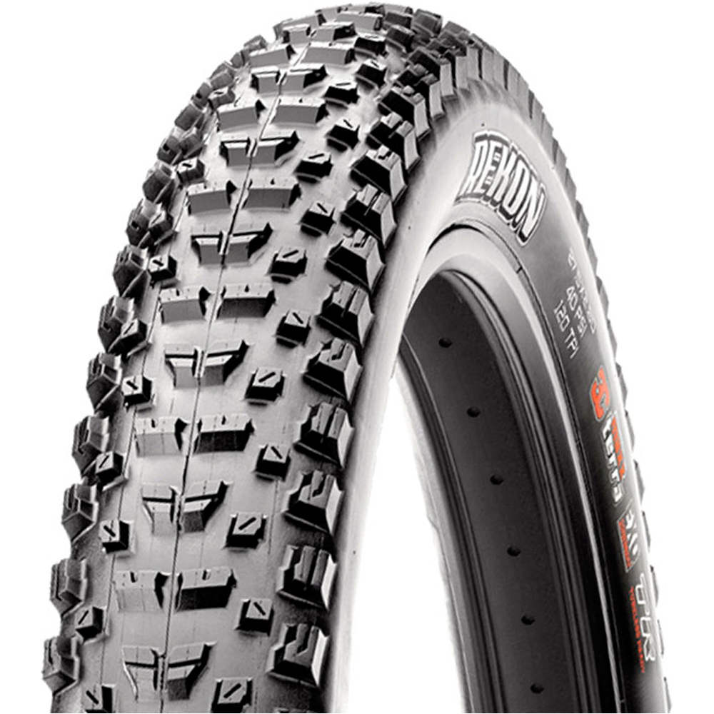 Maxxis cubiertas mtb REKON  27.5X2.60 120 TPI FOLD 3CT/EXO/TR vista frontal