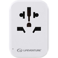 Lifeventure varios instrumento World to Europe Travel Adaptor with USB vista frontal