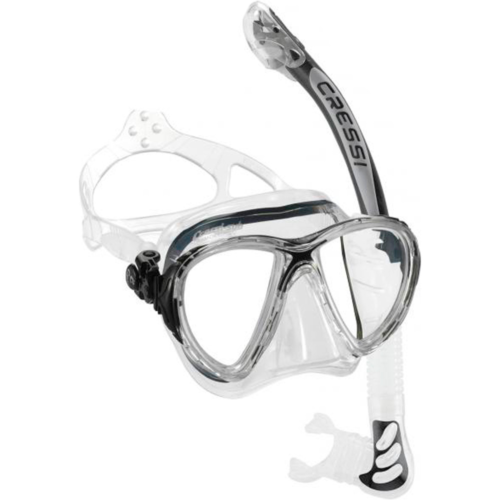 Cressi Sub kit gafas y tubo snorkel KIT EVO BIG EYES + ALPHA ULTRA DRY TRNE vista frontal