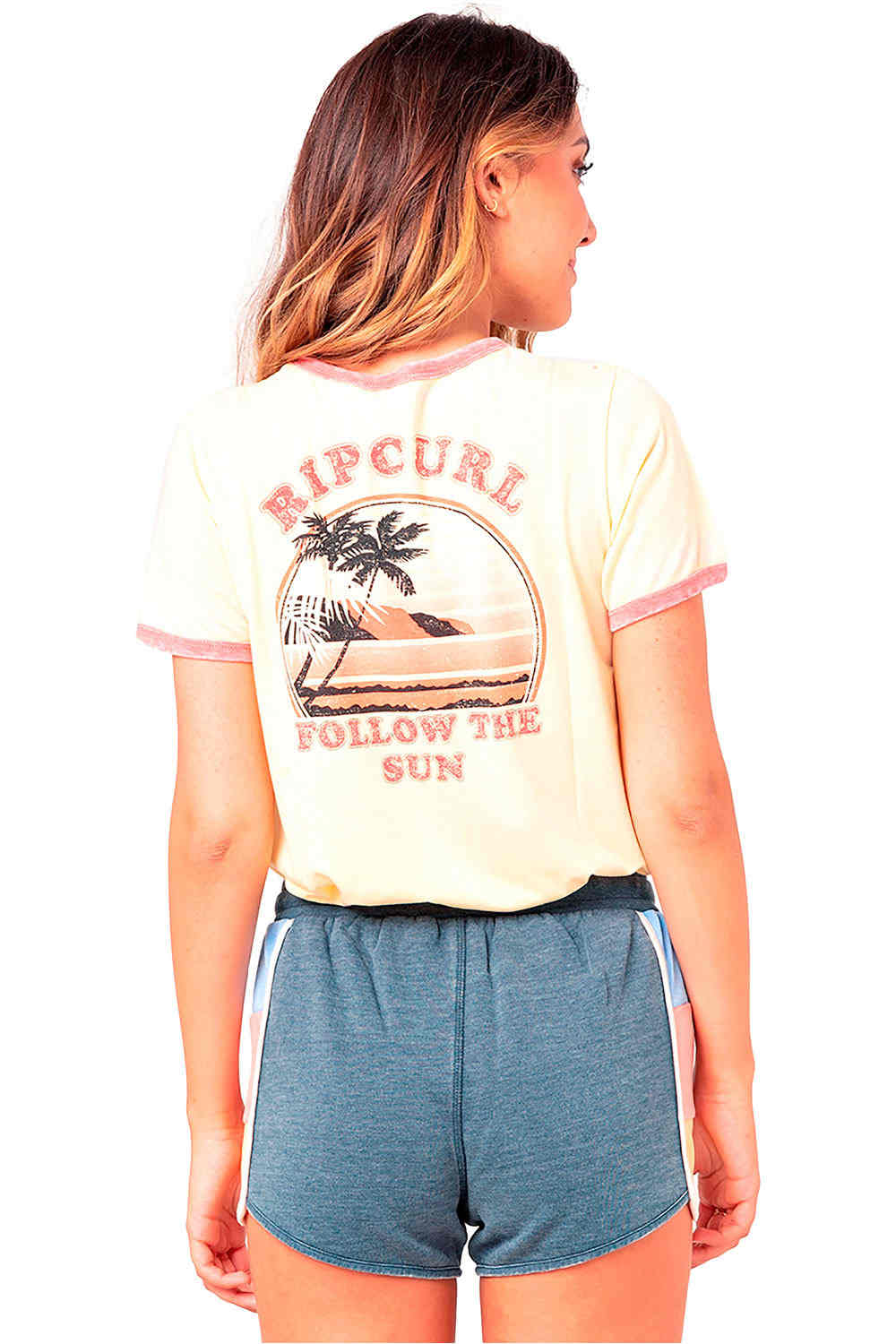 Rip Curl camiseta manga corta mujer GOLDEN STATE RINGER vista trasera