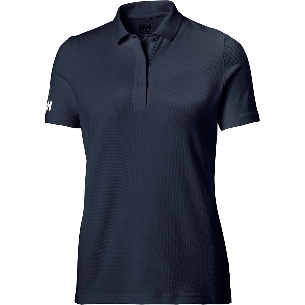 Helly Hansen camiseta montaña manga corta mujer W CREW TECH POLO vista frontal