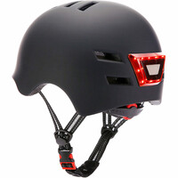 Youin casco skate Casco con LED frontal y trasero NEGRO vista frontal