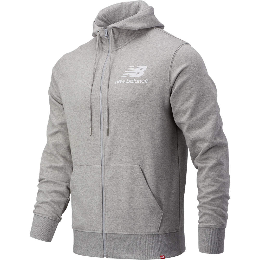 New Balance sudadera hombre NB Essentials Stacked Full Zip Hoodie vista frontal