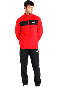 PUMA - Chándal rojo y negro Poly Suit CL B Niño