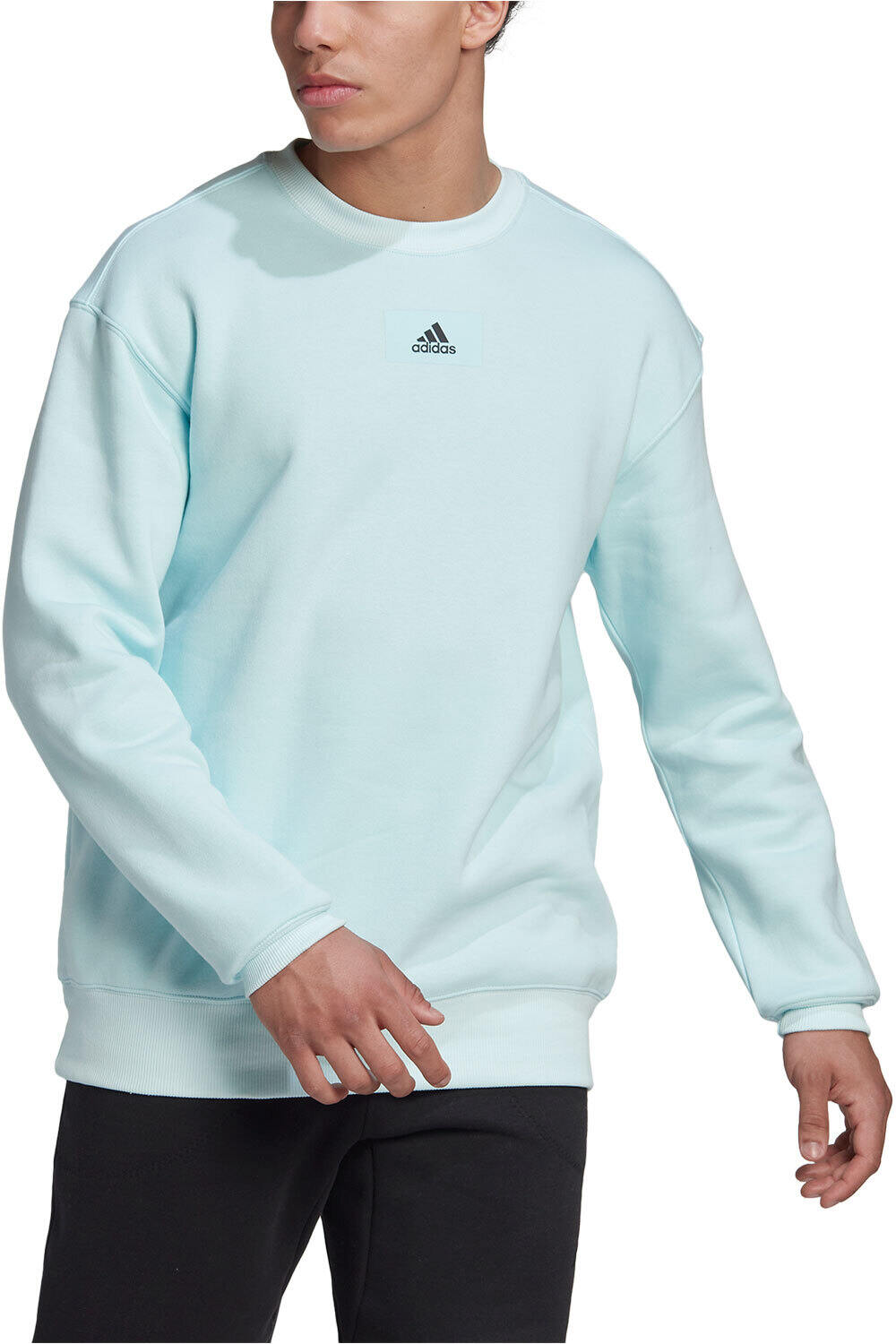 adidas sudadera hombre Essentials FeelVivid Cotton Fleece Drop Shoulder vista frontal