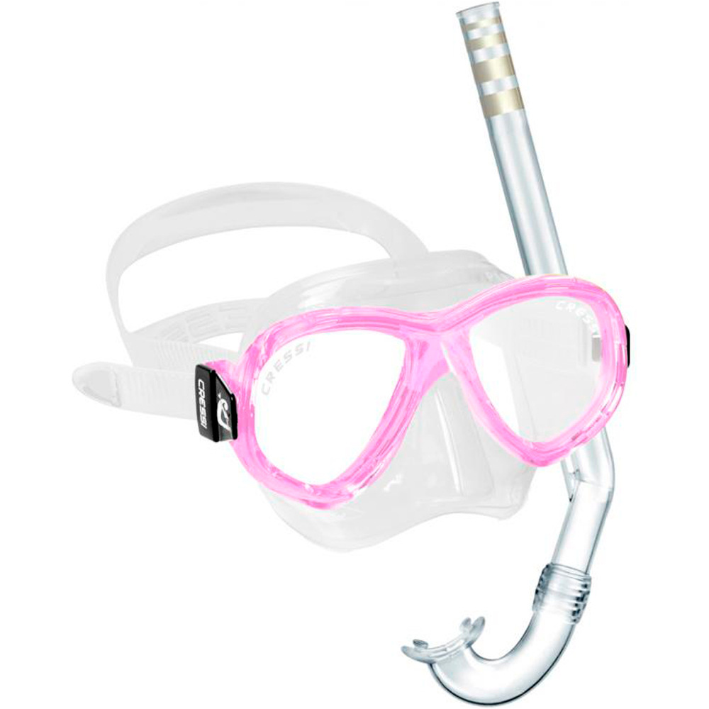 Cressi Sub kit gafas y tubo snorkel niño KIT PERLA JUNIOR (Perla+Minigringo) vista frontal