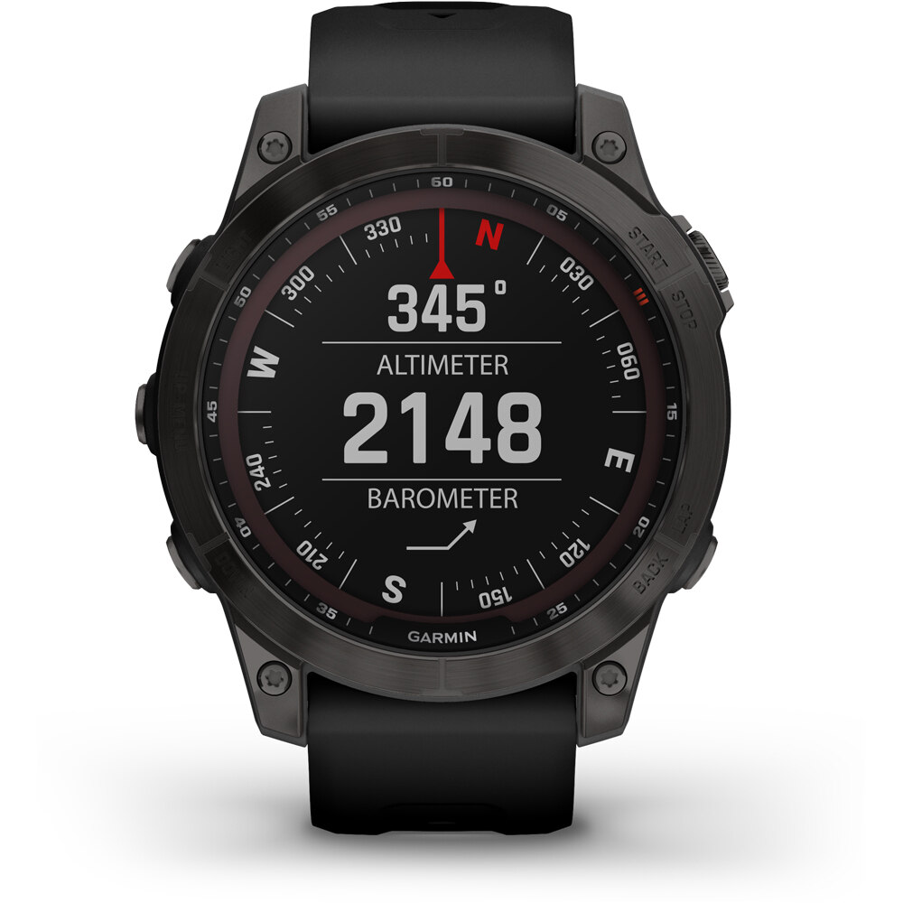 Garmin pulsómetros con gps FENIX 7 Sapphire Crbn Gry DLC Ti Blk Bnd 04