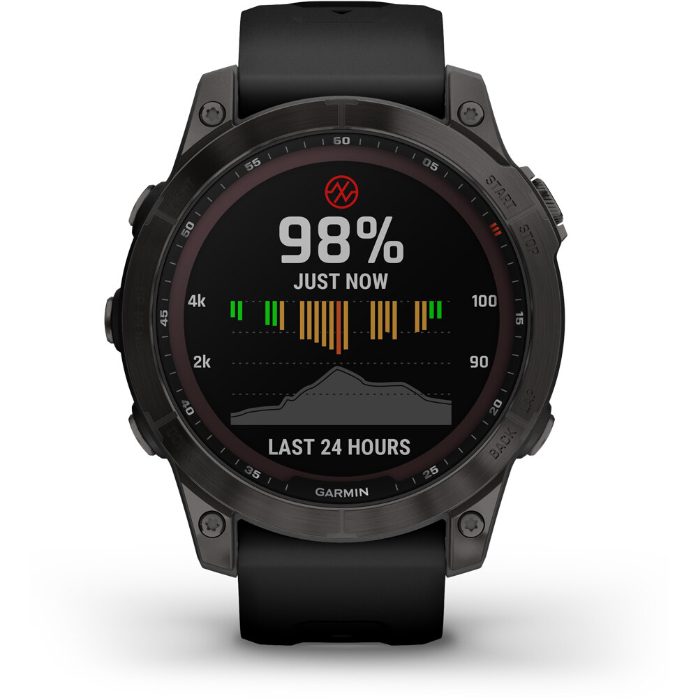 Garmin pulsómetros con gps FENIX 7 Sapphire Crbn Gry DLC Ti Blk Bnd 05