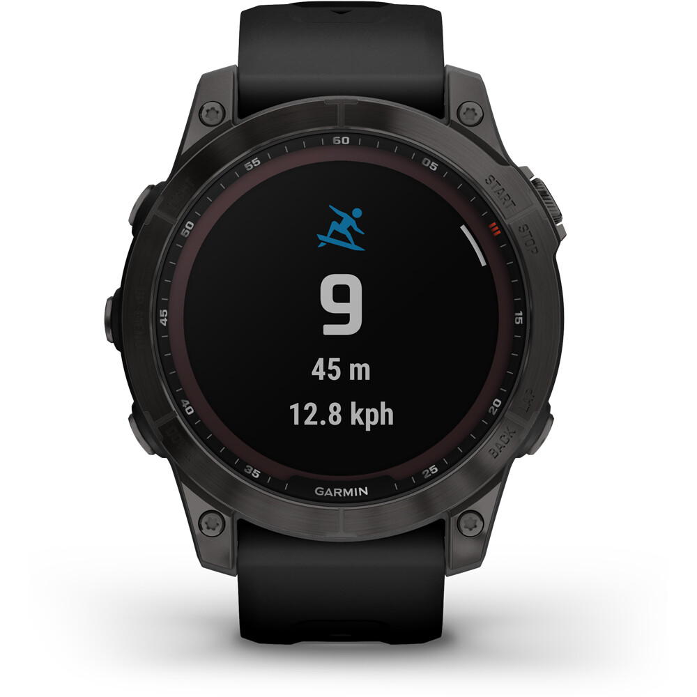 Garmin pulsómetros con gps FENIX 7 Sapphire Crbn Gry DLC Ti Blk Bnd 06