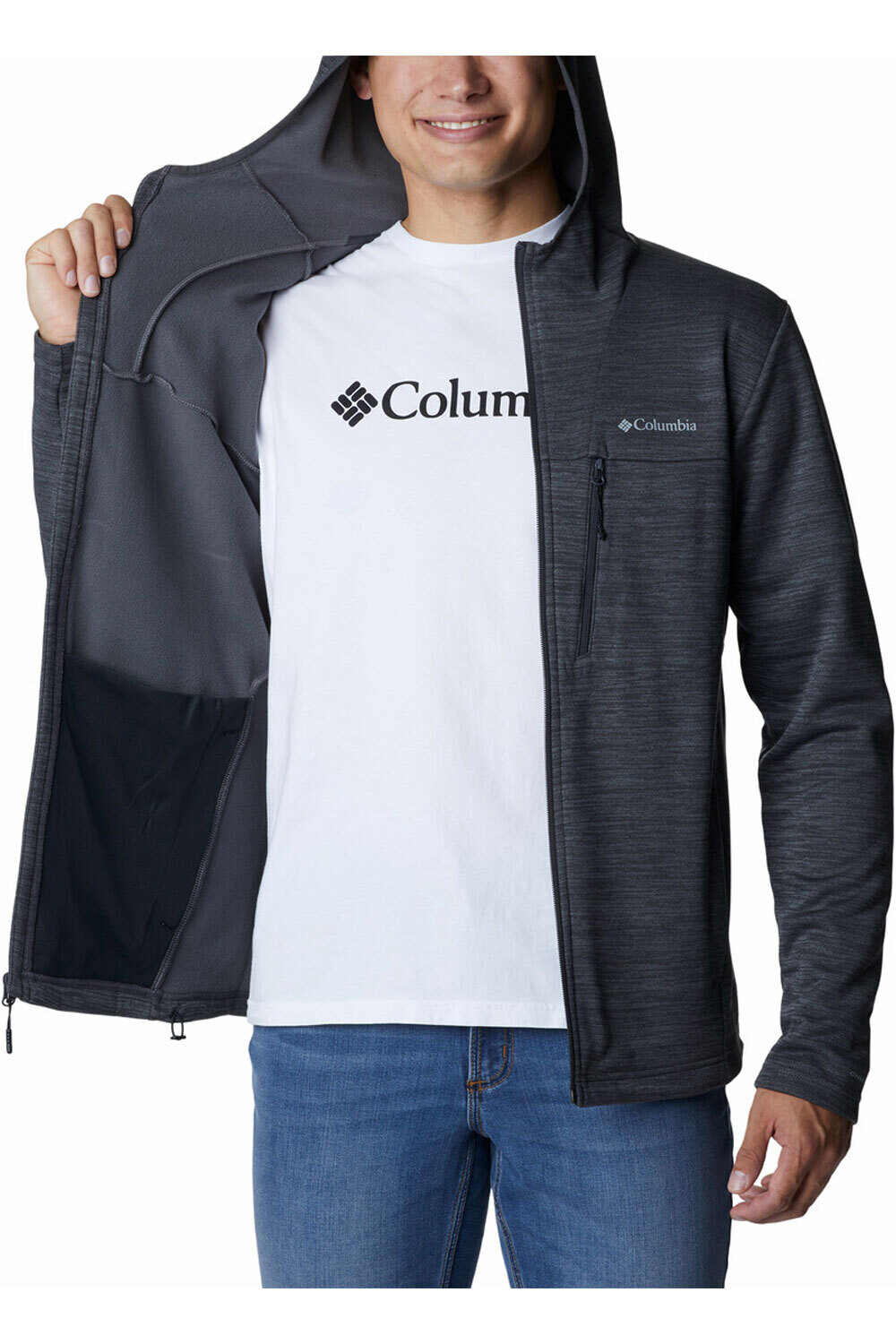 Columbia forro polar hombre Maxtrail II Fleece Hooded Full Zip vista detalle