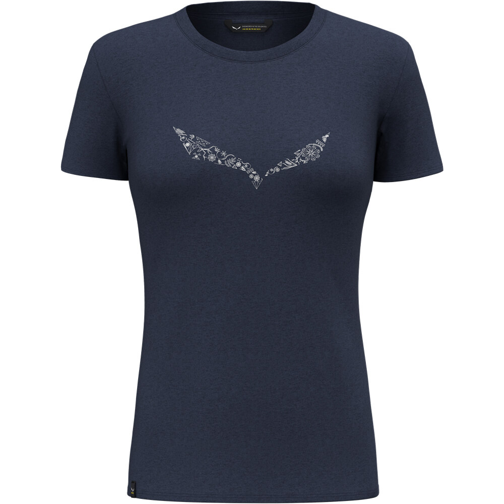 Salewa camiseta montaña manga corta mujer SOLID DRY W T-SHIRT. vista frontal