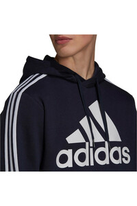 adidas sudadera hombre Essentials Fleece Logo 3 bandas con capucha vista detalle