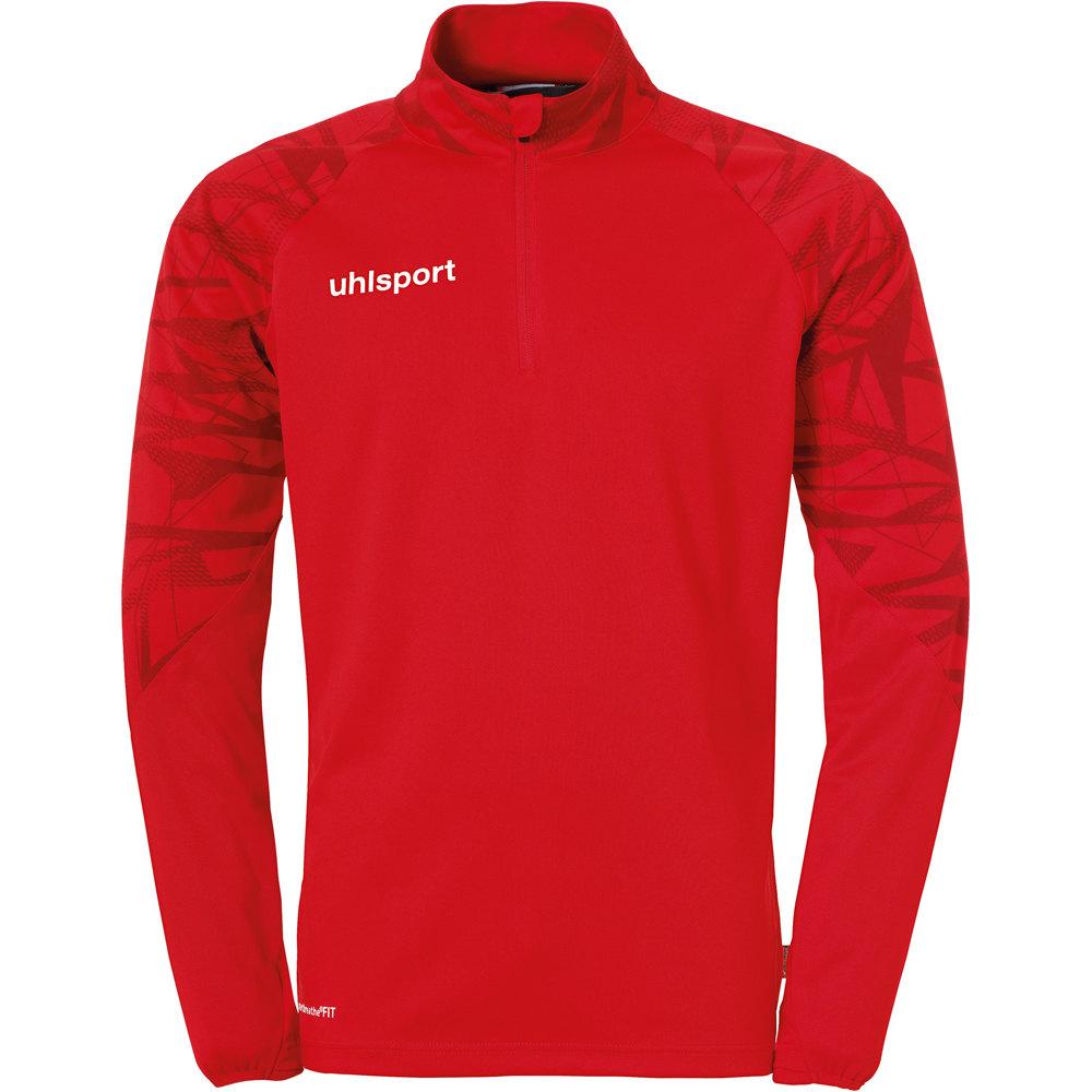 Uhlsport camisetas entrenamiento futbol manga larga niño GOAL 25 1/4 ZIP TOP vista frontal