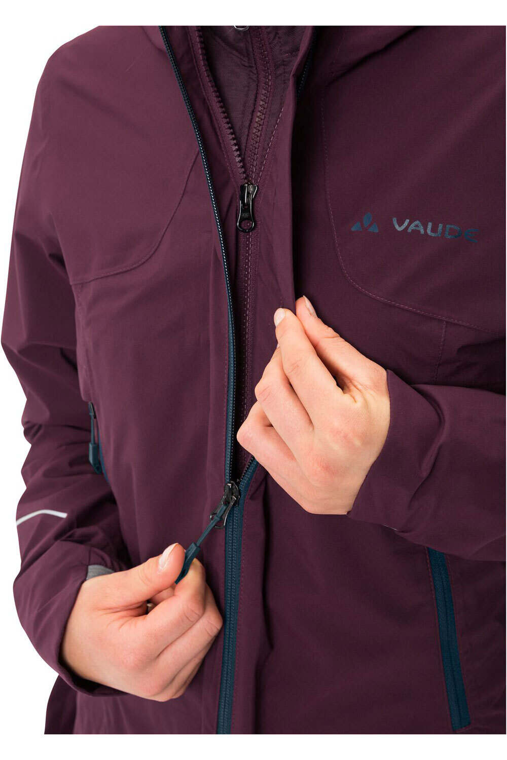 Vaude chaqueta impermeable ciclismo mujer Women's Yaras 3in1 Jacket vista detalle