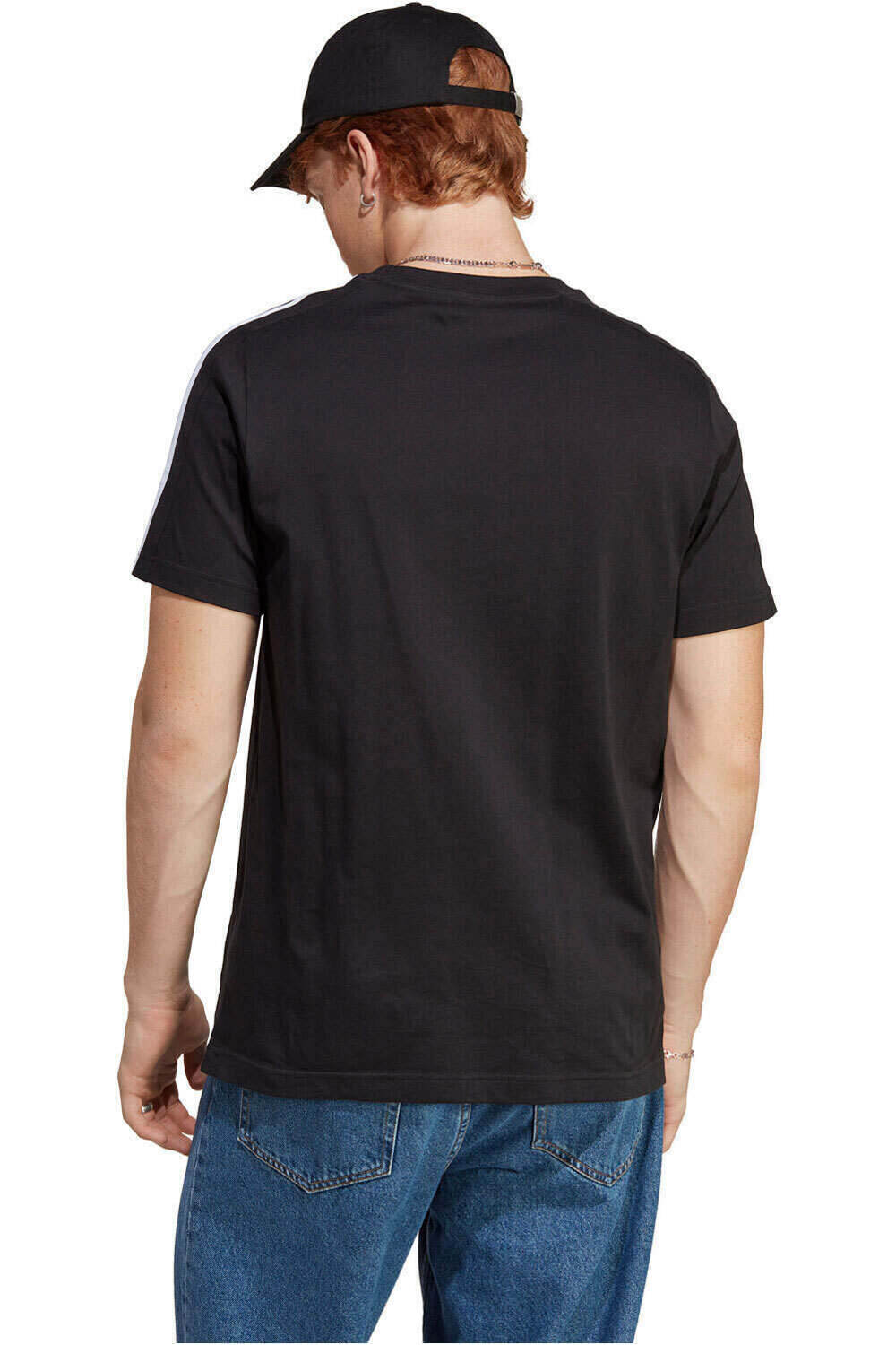 adidas camiseta manga corta hombre Essentials Single 3 bandas vista trasera