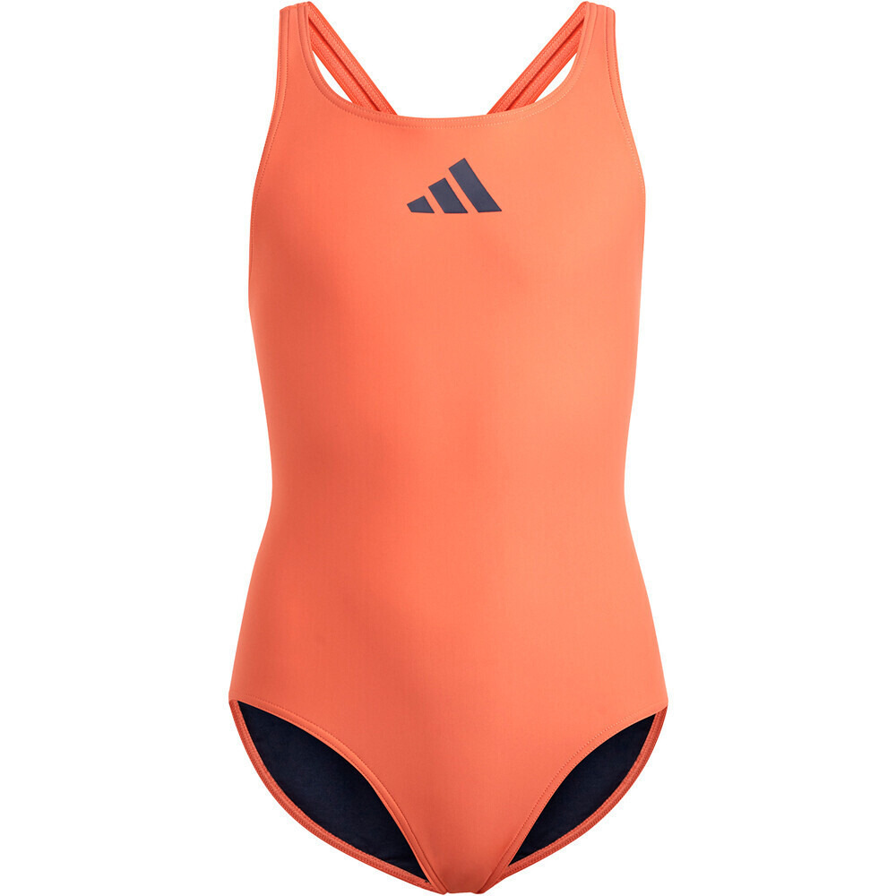adidas Solid Small Logo naranja bañador natación niña