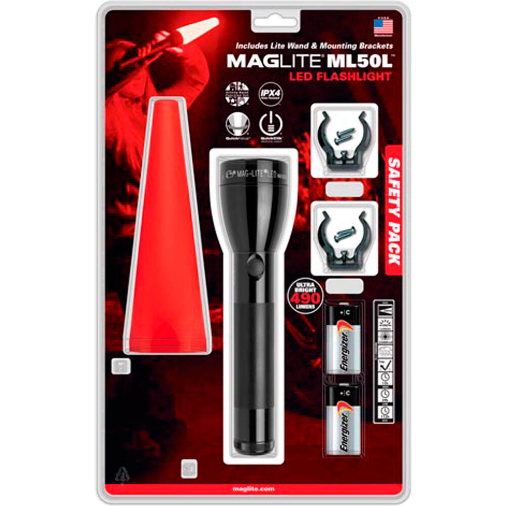 Mag Lite linterna Equipo seguridad LED ML25: linterna LED ML50 multifuncin vista frontal