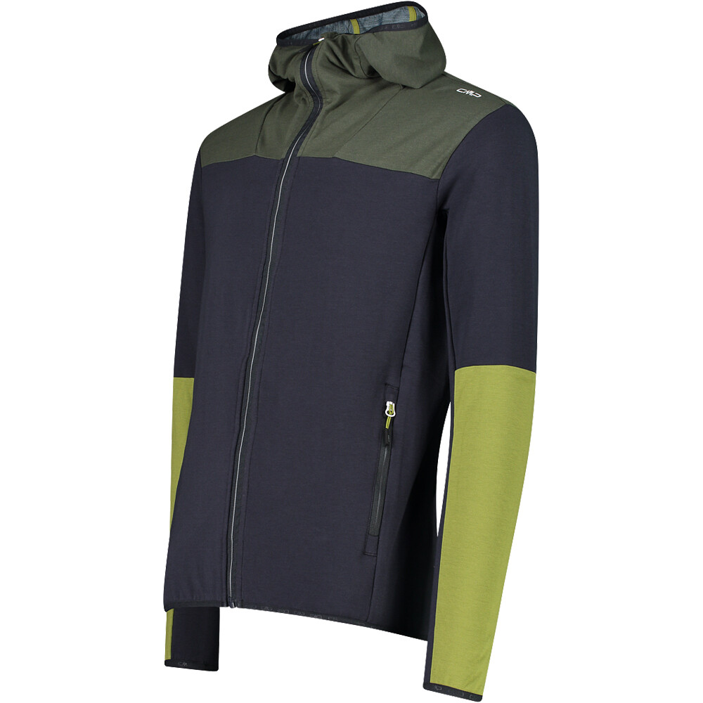 Cmp forro polar hombre MAN HYBRID JACKET FIX HOOD vista detalle