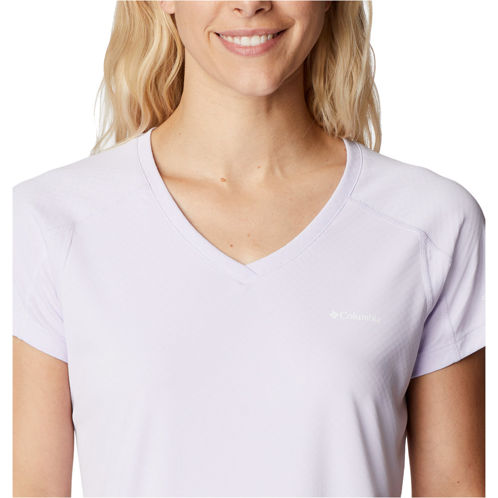 Columbia camiseta montaña manga corta mujer Zero Rules Short Sleeve Shirt vista detalle