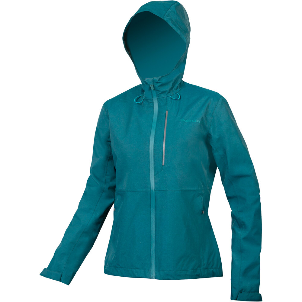 Endura chaqueta impermeable ciclismo mujer Chaqueta impermeable con capucha Hummvee para mujer vista frontal