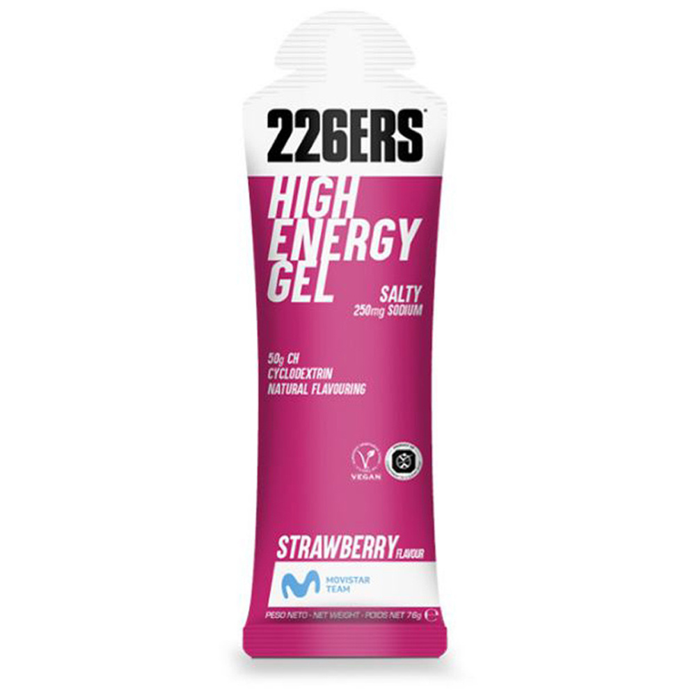 226ers energía instantánea HIGH ENERGY GEL SALTY STRAWBERRY vista frontal