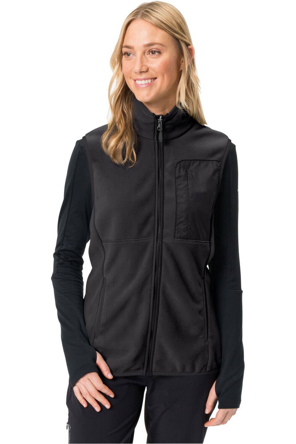 Vaude chaleco outdoor mujer Women's Rosemoor Fleece Vest vista frontal