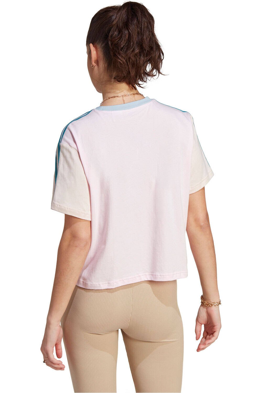 adidas camiseta manga corta mujer W 3S CR TOP vista trasera