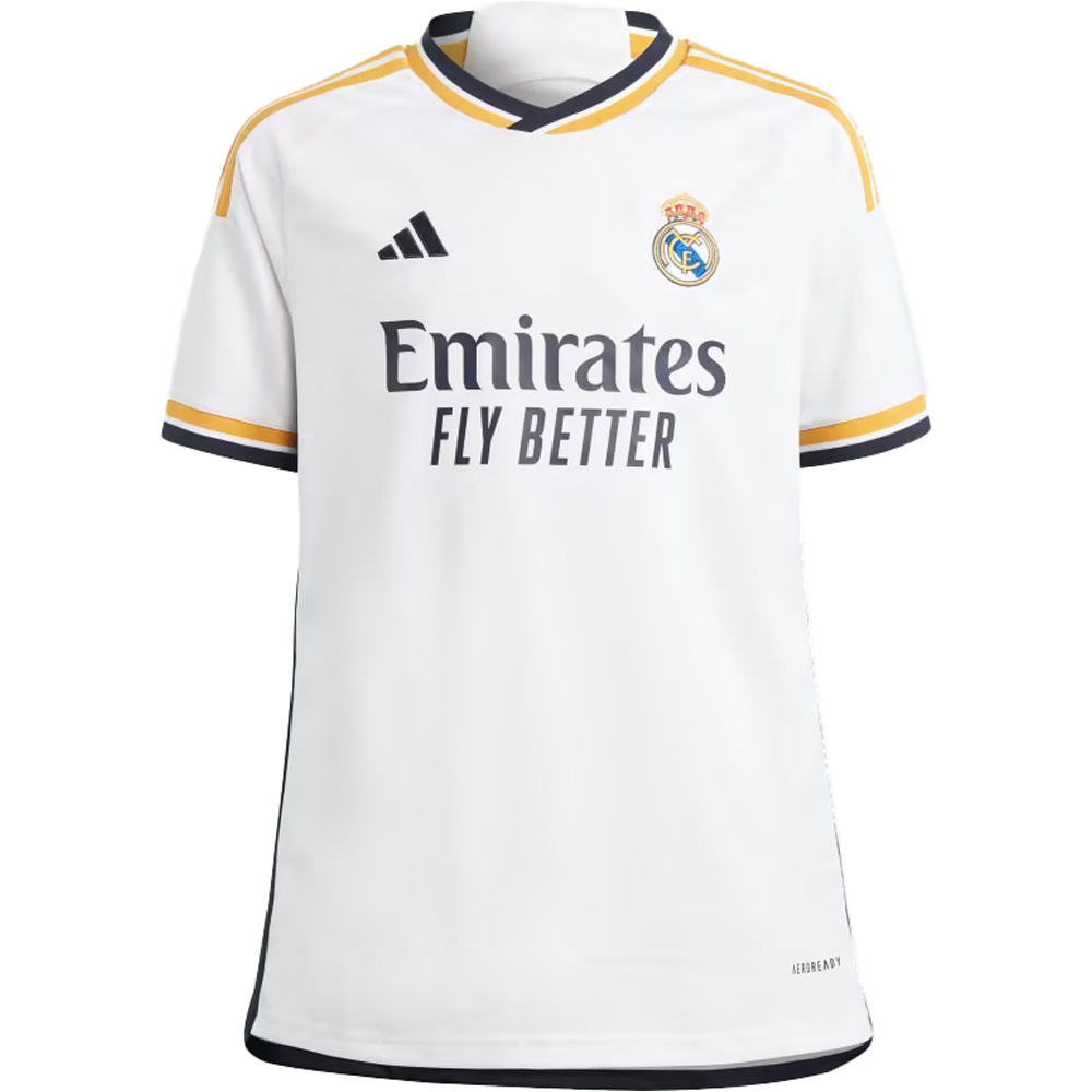 adidas camiseta de fútbol oficiales niño R.MADRID 24 H JSY Y vista frontal