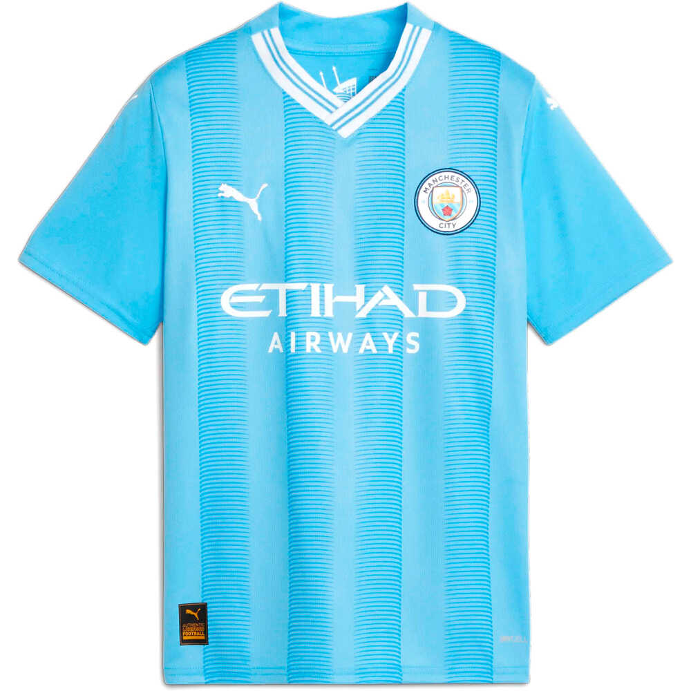 Puma camiseta de fútbol oficiales niño M.CITY 24 H JSY JR vista frontal