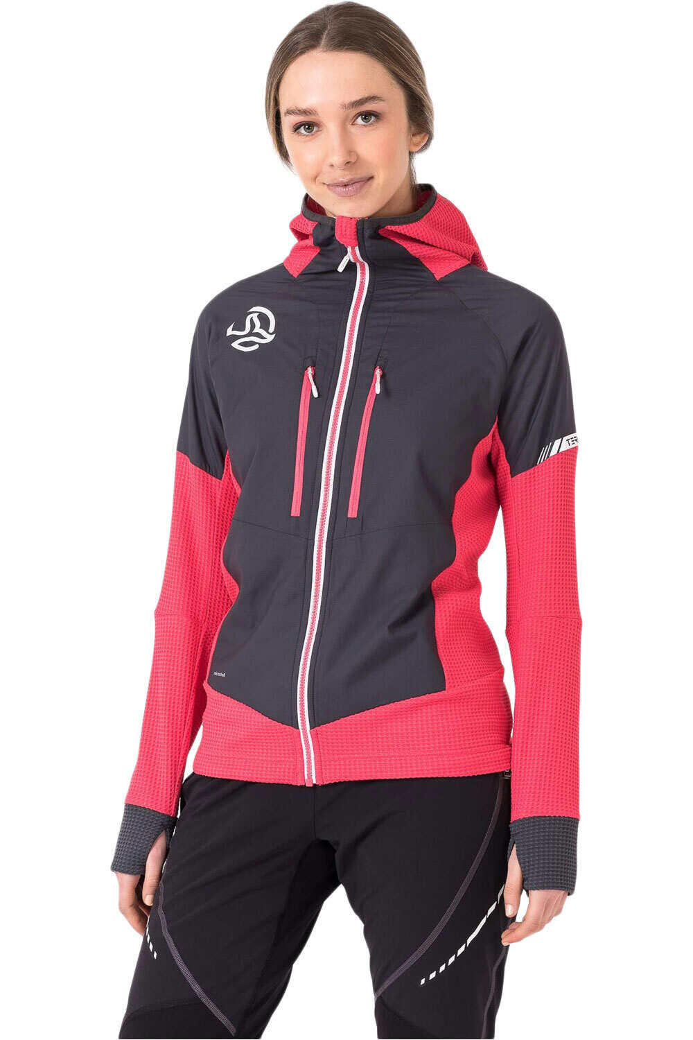 Ternua Agile Hybrid rosa forros polares montaña mujer