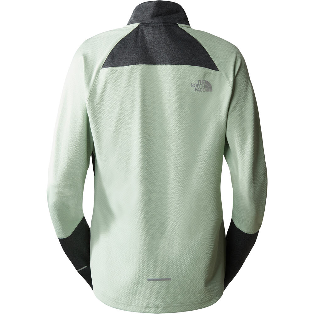 The North Face camisetas trail running manga larga mujer W 1-4 ZIP RUN FLEECE vista trasera