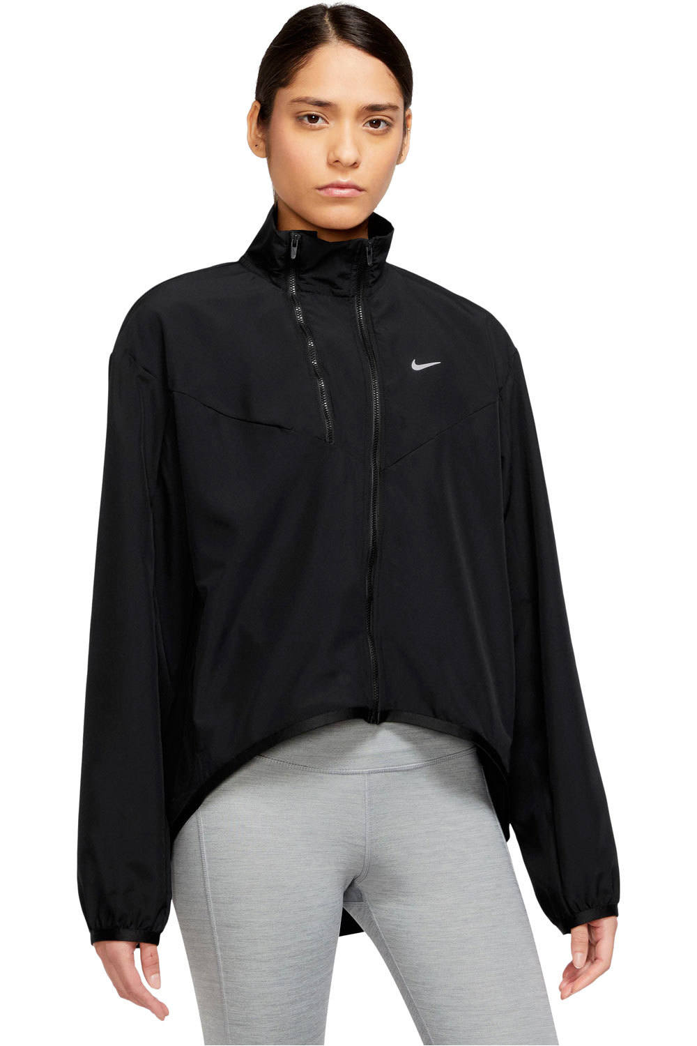 Nike CHAQUETA RUNNING MUJER W NK DF SWOOSH HBR JKT vista frontal