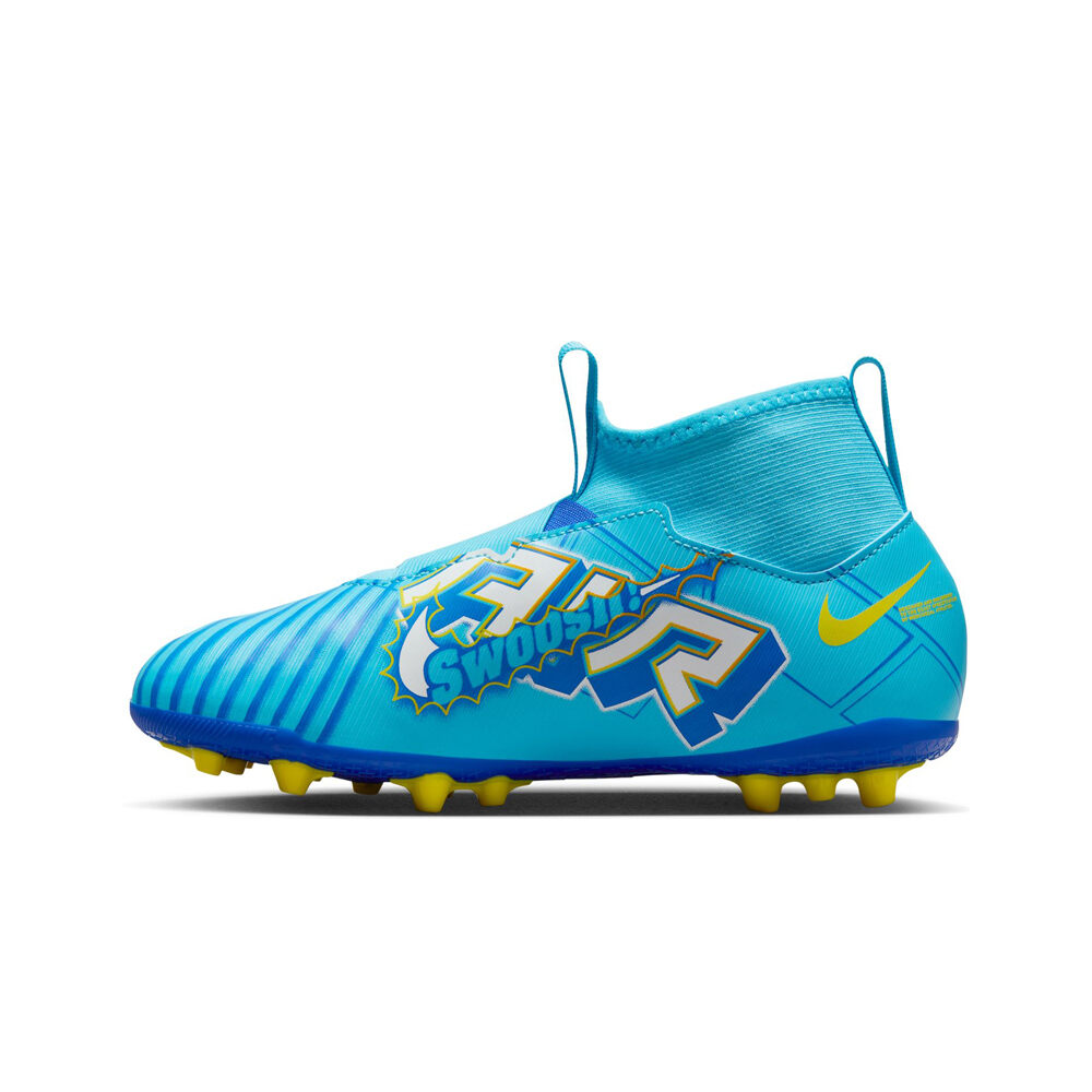 Nike botas de futbol niño cesped artificial JR MERCURIAL ZOOM SUPERFLY 9 ACAD KM AG AZBL puntera