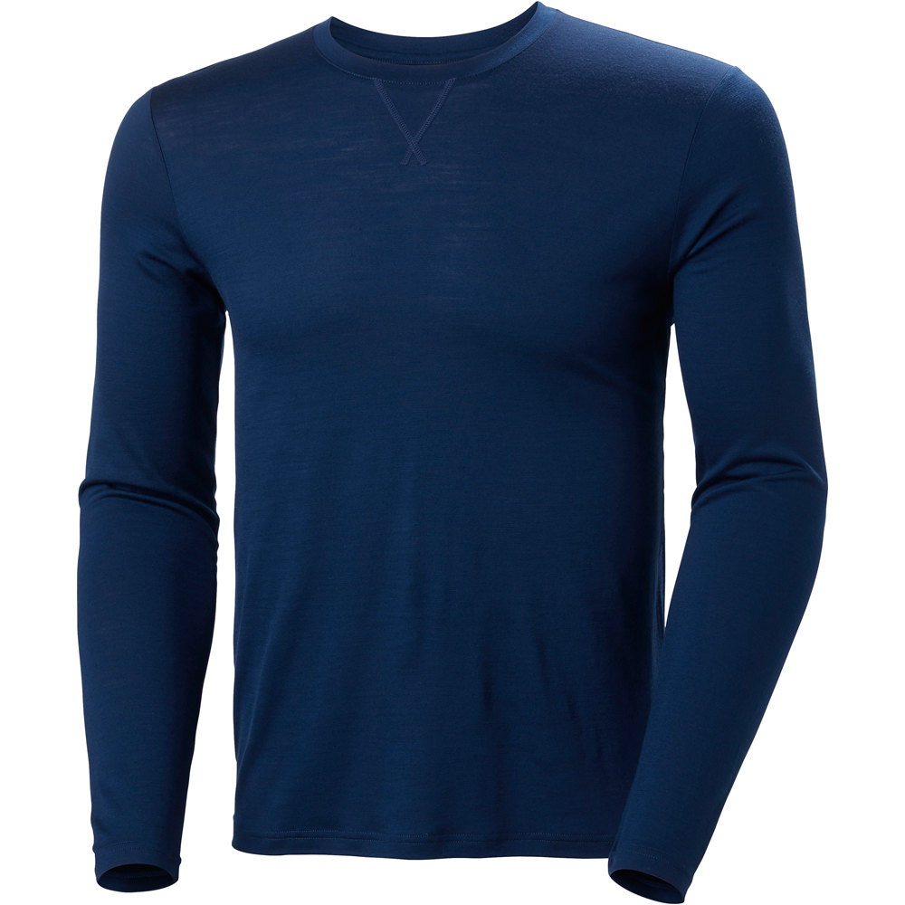 Helly Hansen Merino Crew azul camiseta térmica manga larga hombre