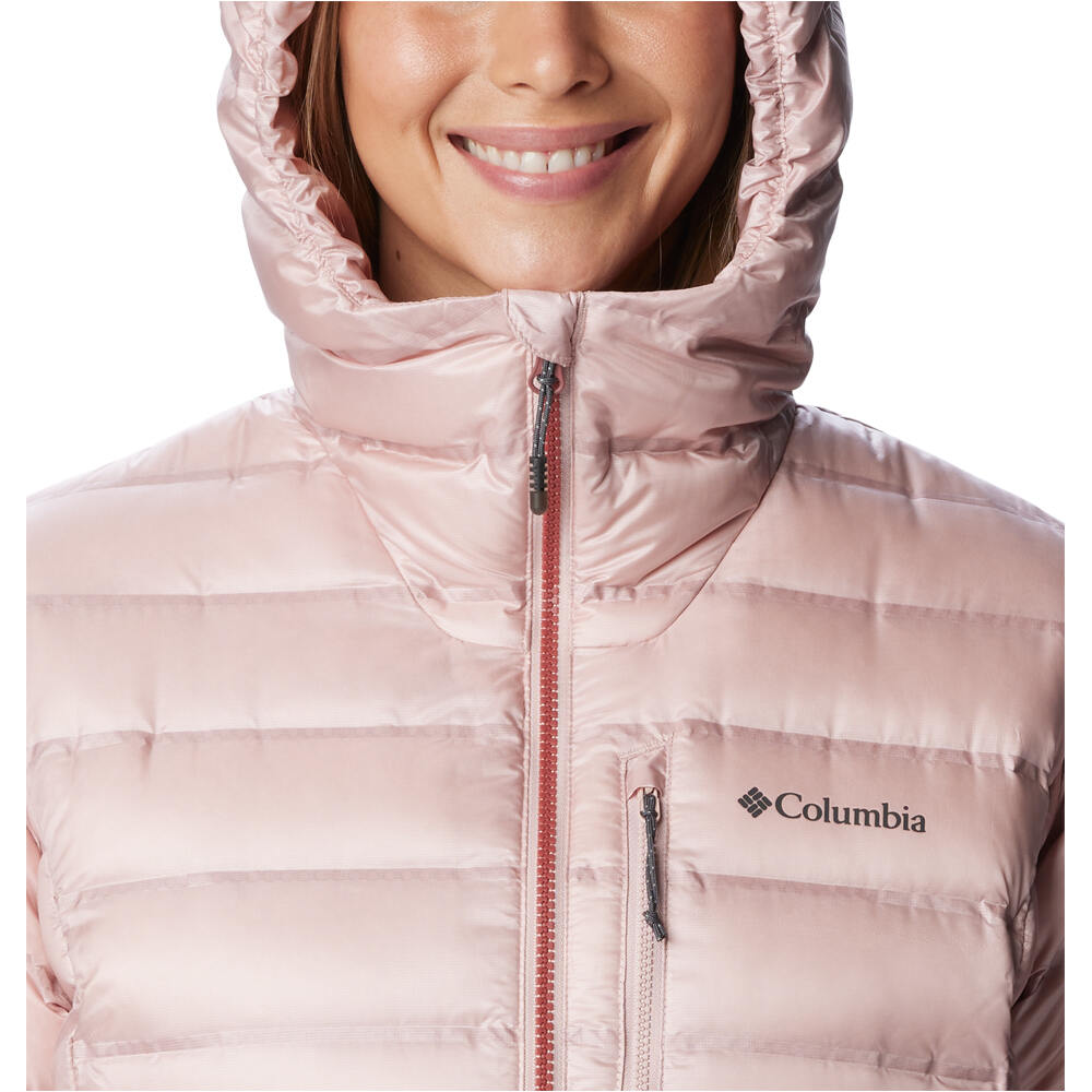 Columbia chaqueta outdoor mujer Pebble Peak Down Hooded Jacket vista detalle