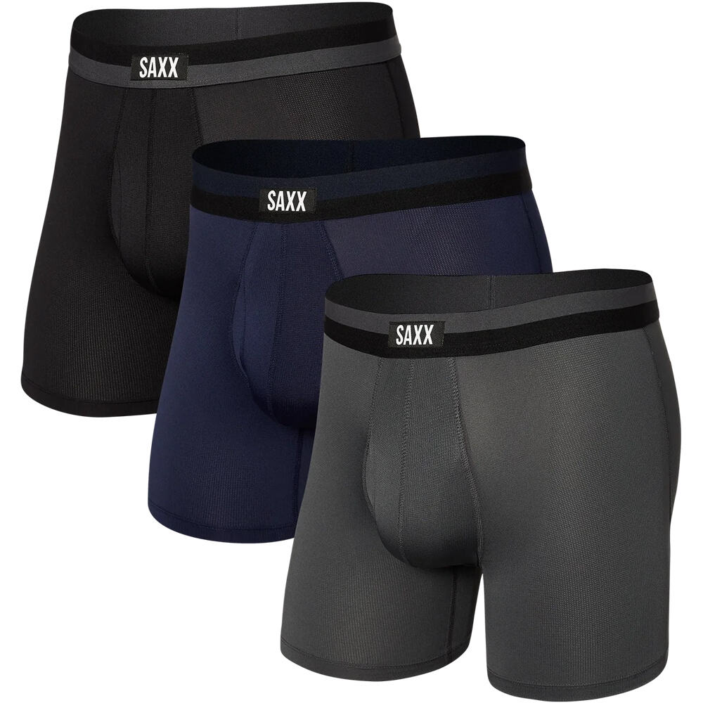 Saxx calzoncillo térmico SPORT MESH BOXER BRIEF FLY 3PK vista frontal