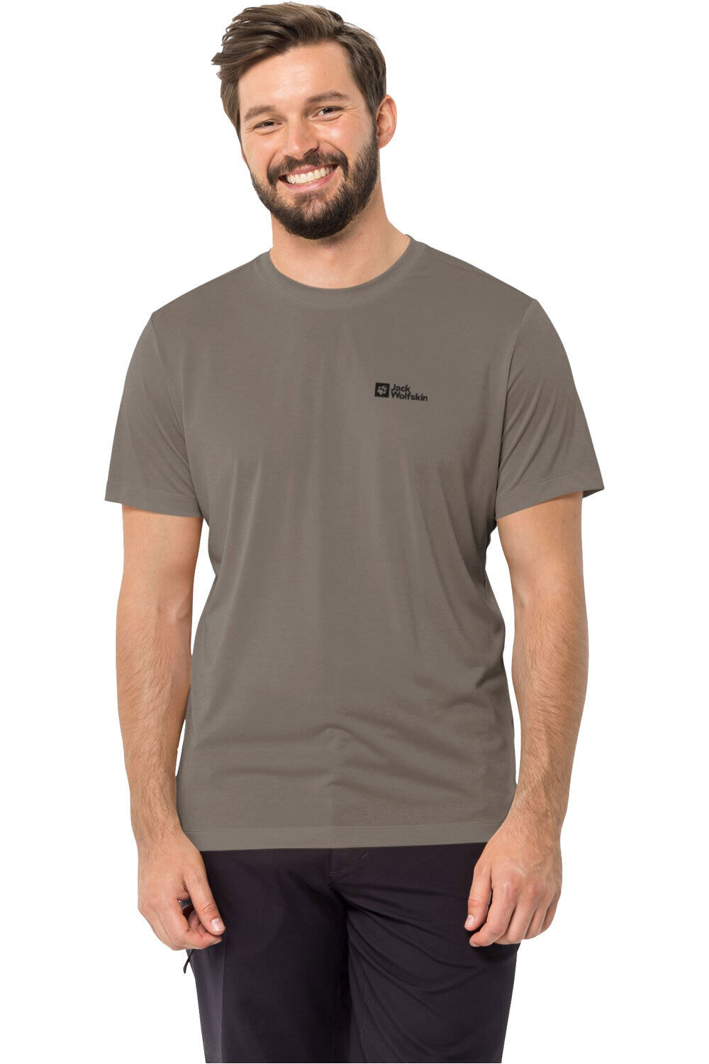 Jack Wolfskin camiseta montaña manga corta hombre HIKING S/S T M vista frontal